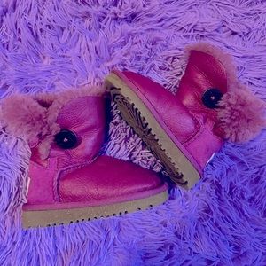 Toddler Uggs dark pink metallic EUC